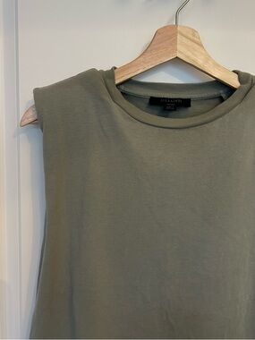 All Saints Olive Green Sleeveless Muscle Tee